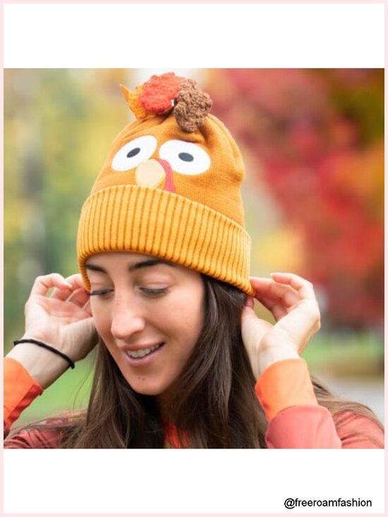 Turkey Knit Beanie Hat - Soft Acrylic Winter Hat main image 4